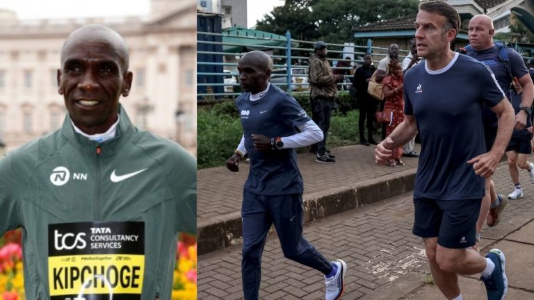 Emmanuel Macron court un footing avec Eliud Kipchoge au Kenya 9 Emmanuel Macron court un footing avec Eliud Kipchoge au Kenya
