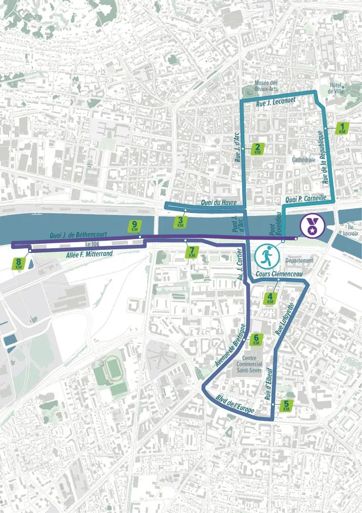 parcours 10 km du marathon de rouen 2026