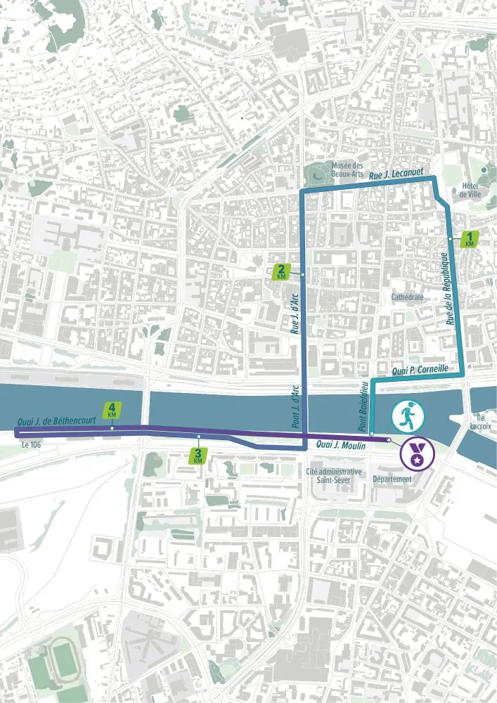 parcours 5 km du marathon de rouen 2026