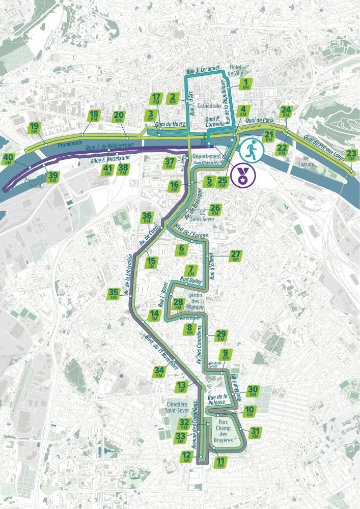 parcours marathon de rouen 2026