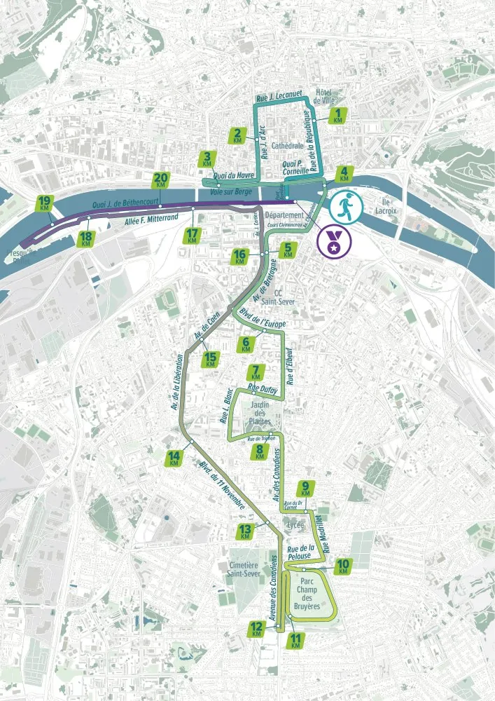 parcours semi marathon de rouen 2026