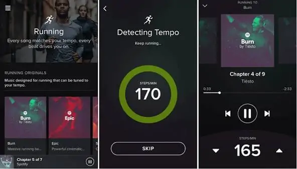 spotify mode running