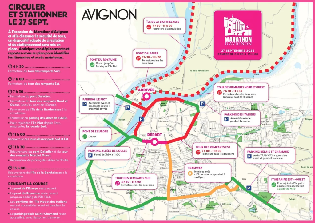 Le parcours du Marathon d'Avignon 2026