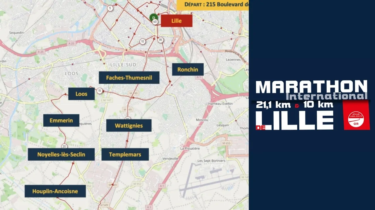 Marathon de Lille 2026 : un parcours roulant de 42,195 km entre Lille et la métropole