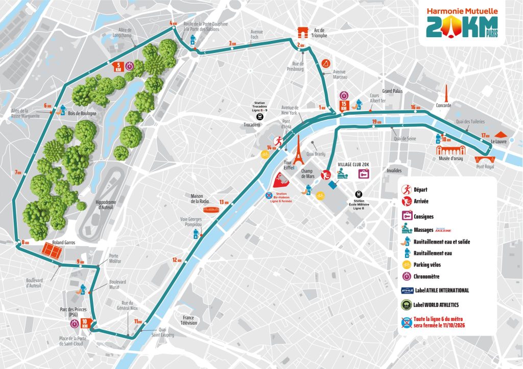 20 km de Paris 2026 : 35000 coureurs attendus pour une édition pleine de nouveautés 4 Parcours 20 km de paris 2026