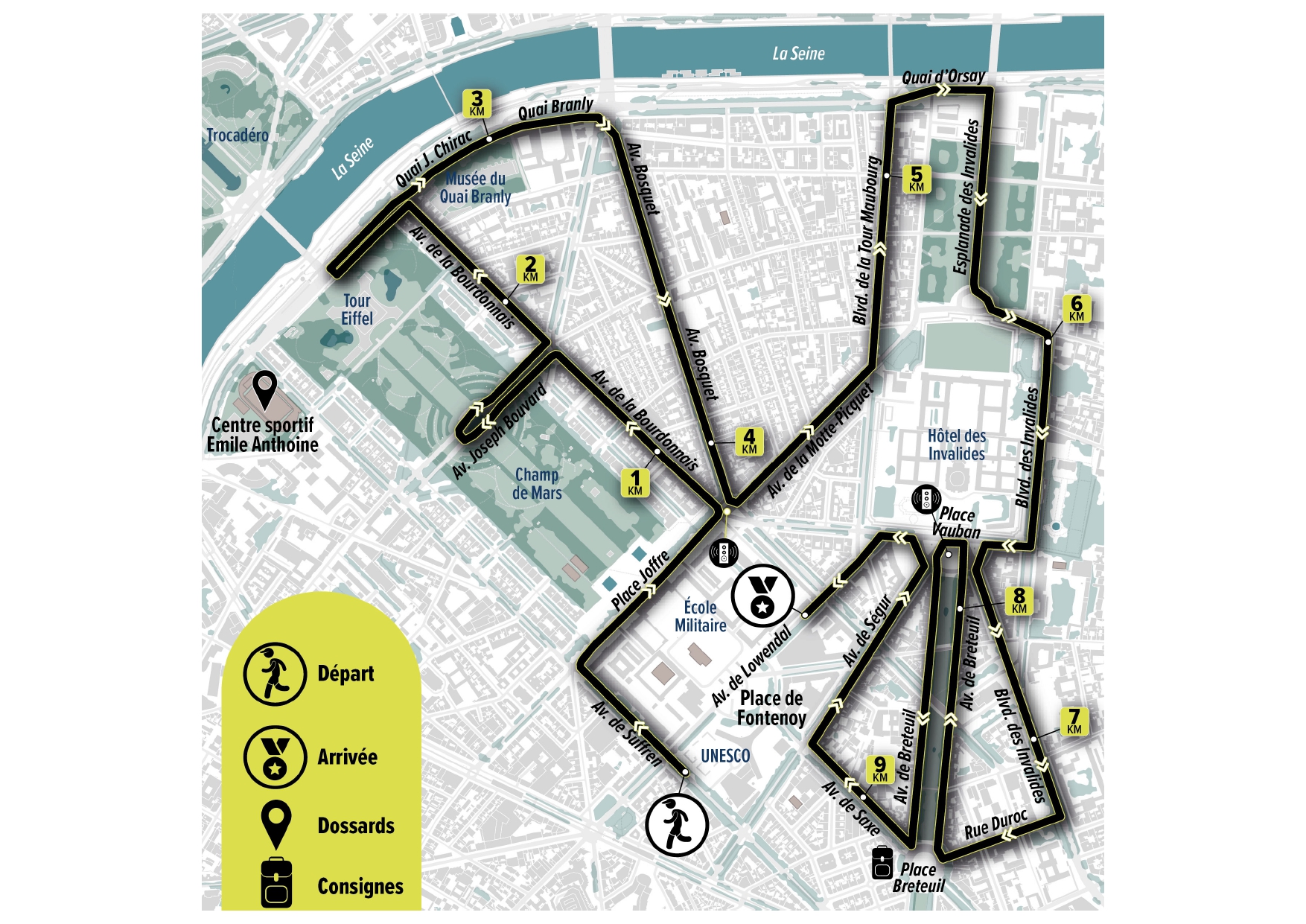 parcours 10 km de la Tour Eiffel 2026